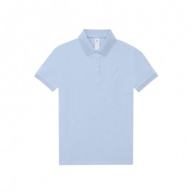 Polo brodé femme bleu ciel